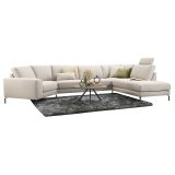 Hoekbank Linoza bonellvering i.c.m. pocketvering en viscoschuim zitting natural