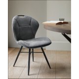 Eetkamerstoel Loana antraciet microvezel, 53x62x87 cm