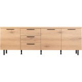 Dressoir Paranno 3 deuren 3 lades in natural canella oak