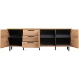 Dressoir Paranno 3 deuren 3 lades in natural canella oak