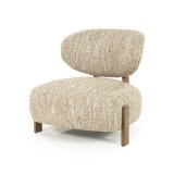 Fauteuil Reid in beige met bruin hout