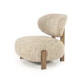 Fauteuil Reid in beige met bruin hout