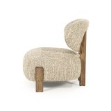 Fauteuil Reid in beige met bruin hout