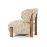 Fauteuil Reid in beige met bruin hout