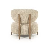 Fauteuil Reid in beige met bruin hout