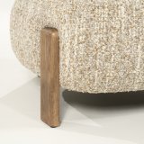 Fauteuil Reid in beige met bruin hout