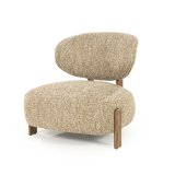 Fauteuil Reid in taupe met bruin hout