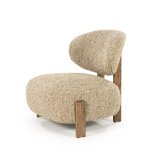 Fauteuil Reid in taupe met bruin hout