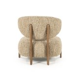 Fauteuil Reid in taupe met bruin hout