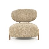 Fauteuil Reid in taupe met bruin hout