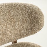 Fauteuil Reid in taupe met bruin hout