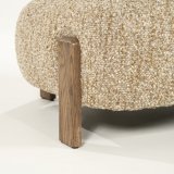 Fauteuil Reid in taupe met bruin hout