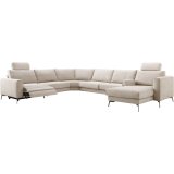 Hoekbank Linoza elektrische relaxfunctie met koudschuim in naturel