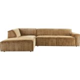 Hoekbank Baricci koudschuim met traagschuim in brandy