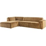 Hoekbank Baricci koudschuim met traagschuim in brandy