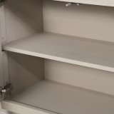 Dressoir Helvo 2 deuren 2 lades 2 open vakken in taupe