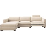 Hoekbank Licato elektrische relaxfunctie met bonellvering en koudschuim in naturel