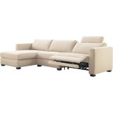 Hoekbank Licato elektrische relaxfunctie met bonellvering en koudschuim in naturel