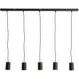 Hanglamp Trecate mat zwart 5 lichts