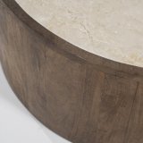 Salontafelset Hubert in mangohout en marmer