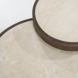 Salontafelset Hubert in mangohout en marmer