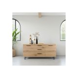 Dressoir Paranno 2 deuren 3 lades in natural canella oak