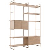 Wandkast Sistema in misty oak met stonegrey