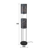 Vloerlamp Armor tube 2L zwart bruin