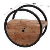 Wandschap circular Ø40 met lade / Robuust hardhout
