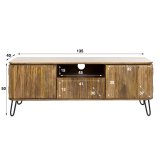 TV-meubel wave / Massief mango zandkleur