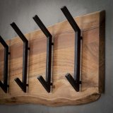 Kapstok edge 2x6 haken / Massief acacia naturel
