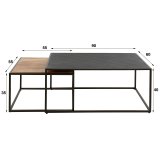 Salontafel set/2 slate mix / Leisteen