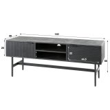 TV-meubel 2D marina / Massief mango zwart
