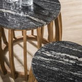 Bijzettafel set/2  midnight / Zwart marmer