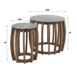 Bijzettafel set/2  midnight / Zwart marmer