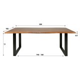 (niet op de site) Eetkamertafel 200 Nutwood