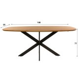 Eetkamertafel 180 Arhus solid / Massief acacia naturel