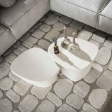 Salontafel set/2 stone organic / Marmer composiet