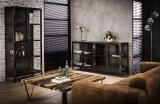 Dressoir Rift metal 4 deuren / Gun metal