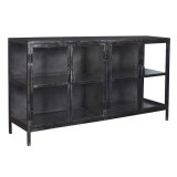 Dressoir Rift metal 4 deuren / Gun metal