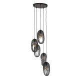 Hanglamp 5L open oog wire / Artic zwart