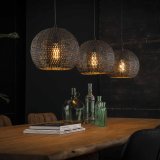 Hanglamp 3x Ø26 armor half rond / Zwart bruin
