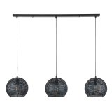 Hanglamp 3x Ø26 armor half rond / Zwart bruin