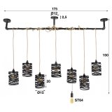 Hanglamp 7L twist wikkel XL / Slate grey