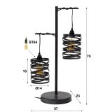 Tafellamp 2L spindle / Slate grey