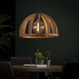 Hanglamp Ø60 gebogen houten spijlen / Massief mango naturel / Massief mango naturel