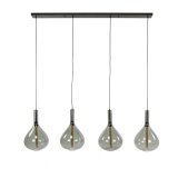 Hanglamp 4L drop smoke glass / Artic zwart